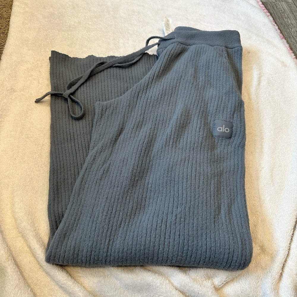 ALO Yoga Cozy blue Ribbed Pants